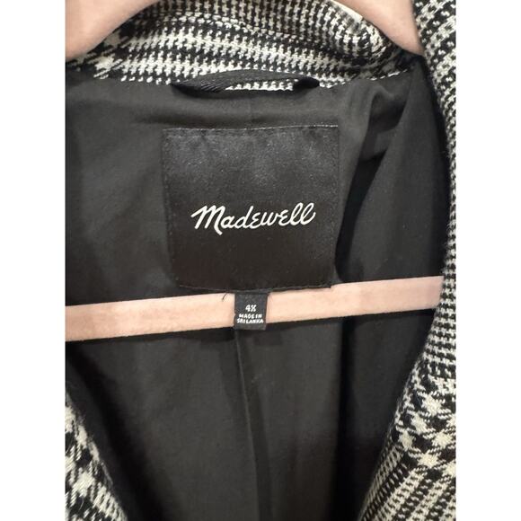 Madewell Plaid Houndstooth 4x Coat Heritage Wool Blend Old Money City Class - Picture 3 of 6
